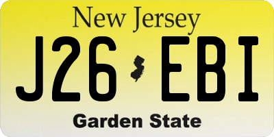 NJ license plate J26EBI