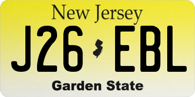 NJ license plate J26EBL