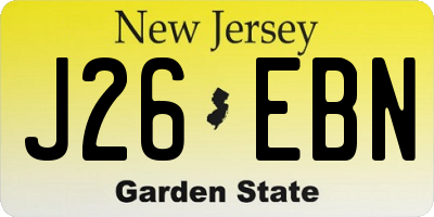 NJ license plate J26EBN
