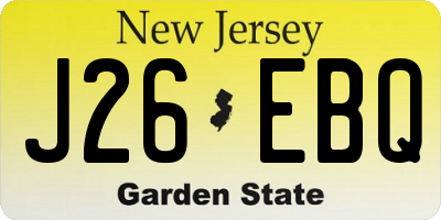 NJ license plate J26EBQ