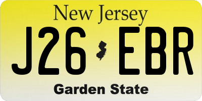 NJ license plate J26EBR