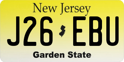 NJ license plate J26EBU