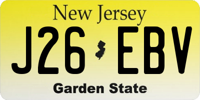 NJ license plate J26EBV