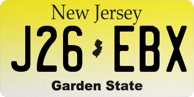 NJ license plate J26EBX