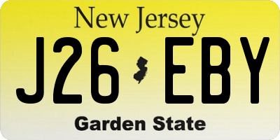 NJ license plate J26EBY