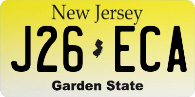 NJ license plate J26ECA