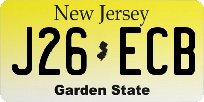 NJ license plate J26ECB