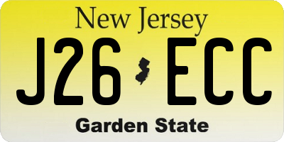 NJ license plate J26ECC
