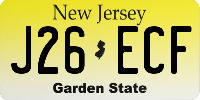 NJ license plate J26ECF