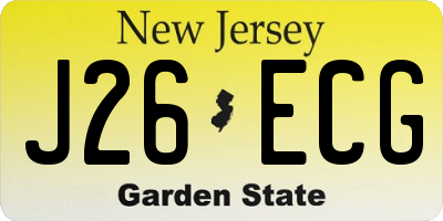 NJ license plate J26ECG