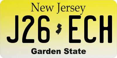 NJ license plate J26ECH