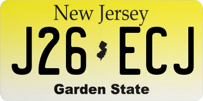 NJ license plate J26ECJ