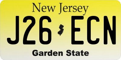 NJ license plate J26ECN