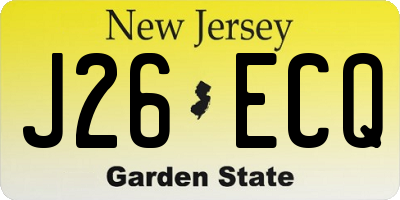 NJ license plate J26ECQ