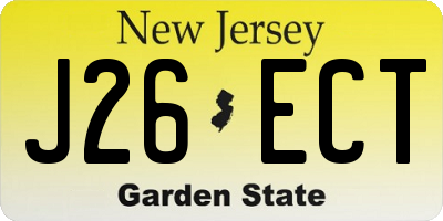 NJ license plate J26ECT