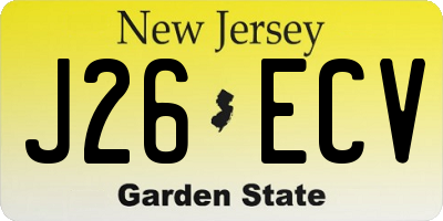 NJ license plate J26ECV