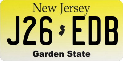 NJ license plate J26EDB