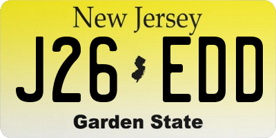 NJ license plate J26EDD