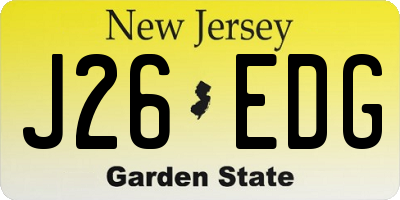 NJ license plate J26EDG