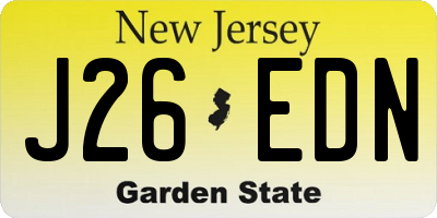 NJ license plate J26EDN