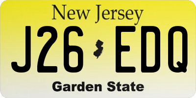 NJ license plate J26EDQ