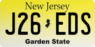 NJ license plate J26EDS