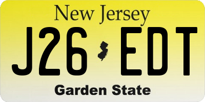 NJ license plate J26EDT