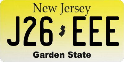 NJ license plate J26EEE