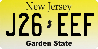 NJ license plate J26EEF