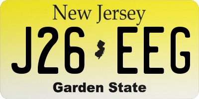 NJ license plate J26EEG