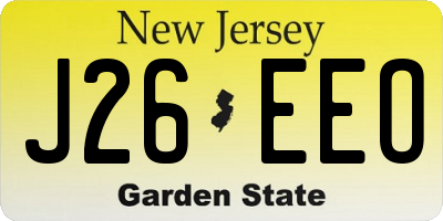 NJ license plate J26EEO