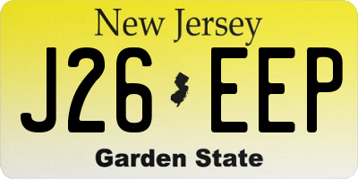 NJ license plate J26EEP