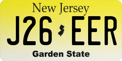 NJ license plate J26EER