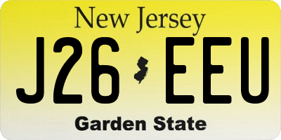 NJ license plate J26EEU