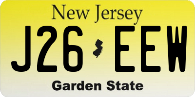 NJ license plate J26EEW