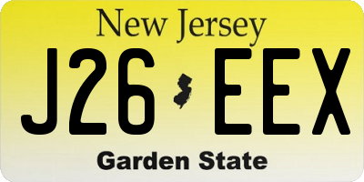 NJ license plate J26EEX