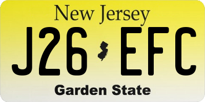 NJ license plate J26EFC
