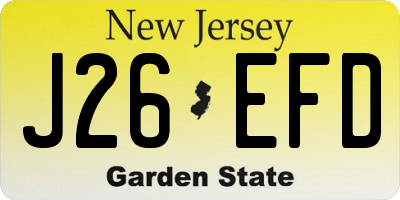 NJ license plate J26EFD