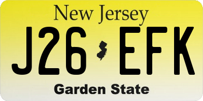 NJ license plate J26EFK