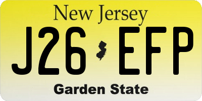 NJ license plate J26EFP