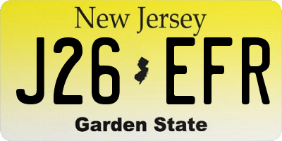NJ license plate J26EFR
