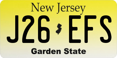 NJ license plate J26EFS