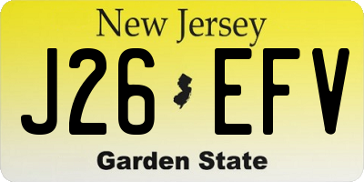 NJ license plate J26EFV