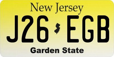 NJ license plate J26EGB