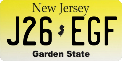 NJ license plate J26EGF