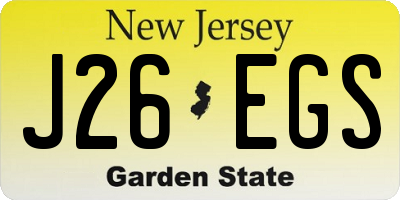 NJ license plate J26EGS