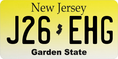 NJ license plate J26EHG