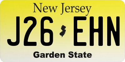 NJ license plate J26EHN