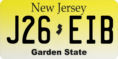 NJ license plate J26EIB