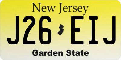 NJ license plate J26EIJ